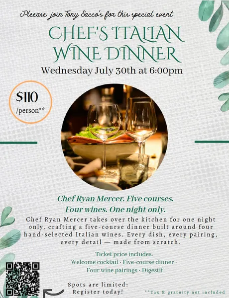 Chef's Italian Wine Dinner