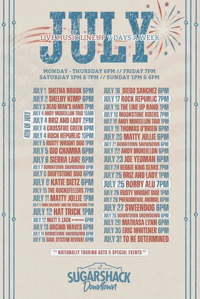 July Music Lineup